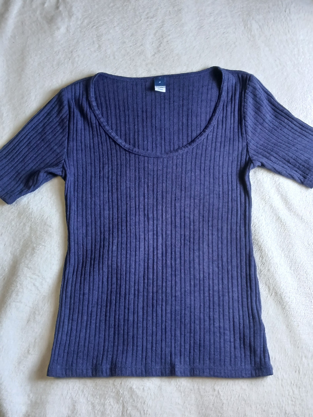 Old Navy Navy Ribbed Scoop Neck Tank Top